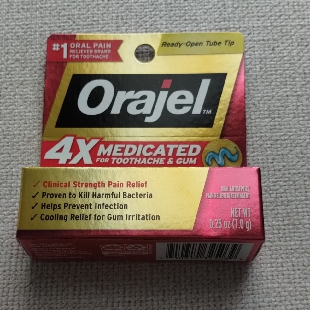 4X Medicated Toothache & Gum Relief - Red